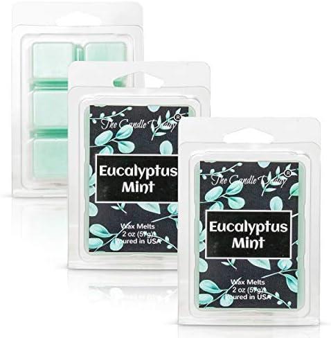 A vela papai - Eucalyptus hortelã - refrescante menta eucalipto perfumado derretimento - cubos de cera de perfume máximo/derrets- 1 pacote -2 onças - 6 cubos
