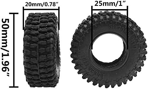 4pcs compartilhegoo 1.0 rc rastreador pneus micro borracha pneus de borracha de 20 mm compatível com axial 1/24 scx24 gladiador