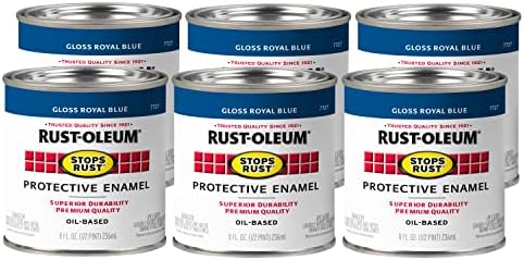 Rust-Oleum 7727730-6pk Pove o pincel de ferrugem na tinta, 8 fl oz, azul royal de brilho, 48