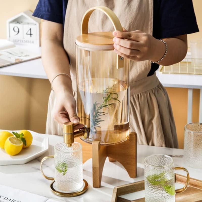 Mmllzel Glass Water Pitter com torneira de torneira de grande capacidade Lemon Bottle Bottle Color Water Water Jug Chalde Balde Tule