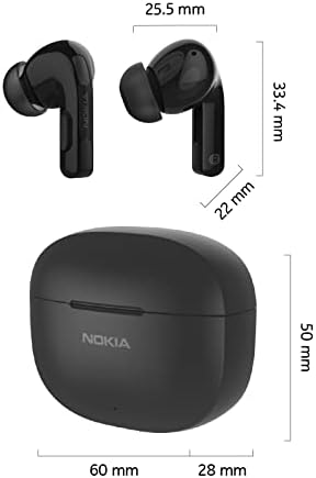 Nokia Clarity Earbuds Pro Wireless Active Ruído cancela os fones de ouvido - Bluetooth 5.2, microfones duplos, modo ambiente,
