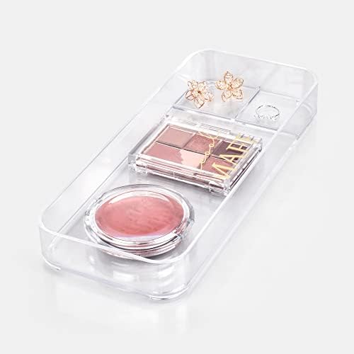 Yohom ​​Clear Makeup Organizer Bandeja para o balcão da vaidade Counter empilhável Divisor Divisor Plástico Cosmético Cosmético