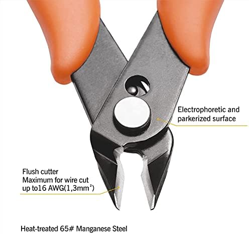 Kata 2-Pack Micro Wire Cutter, Precison Electronics Flush Cutter e alicates de corte lateral, corte limpo para modelo, jóias, kits