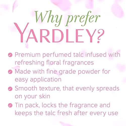 Yardley London perfumava fragrâncias florais frescas trancadas em um pó de talco fino e sedoso
