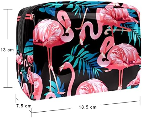 Bolsa de higiene saco de viagem, organizador de viagens de bolsa de maquiagem resistente à água para acessórios, Flamingo Tropical Palm Leaf Modern Cartoon moderno
