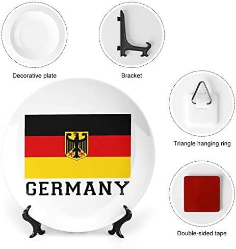 Bandeira alemã Osso porcelana de placas decorativas de placas de cerâmica Craft com exibição Decoração de jantar