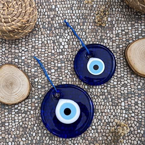 Erbulus Turkish Glass Blue Evil Olhos Muracto Ornamento Pendurado - Contas Nazar Turcas - Charme de Proteção para Casa do