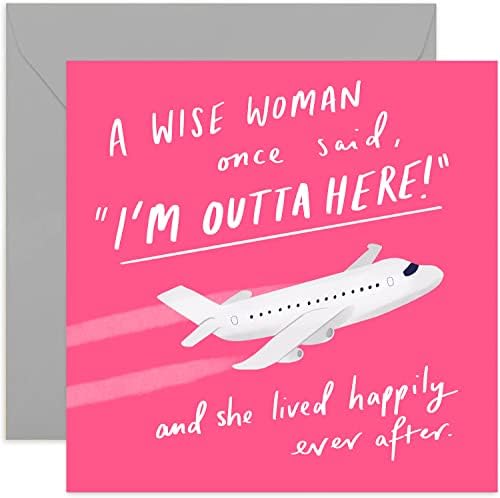 Old English Co. Uma Mulher Sábia Card - Becha engraçada e Goodluck para mulheres | Aposentadoria, promoção, funcionário,