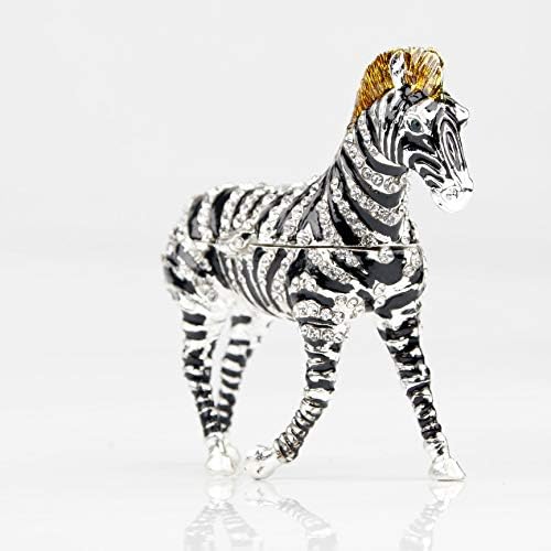 Setebees Zebra Figurine Jewelry Box Boxes Hinged Binket