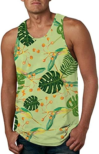 Camisas de verão para homens Men Fashion Spring Summer Summer Casual sem mangas o pescoço tanques estampados tops de blusa Men Plus