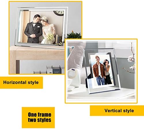 ABAJI 3,5X5 Quadro de vidro Pequeno foto de alta transparência vertical e estilo horizontal para a prateleira de mesa e galeria de família da mesa de escritório e decoração de casamento ou férias