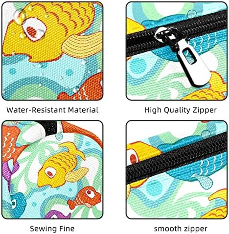 Cartoon Oceano Subaquático Pattern Pattern Pattern Case Student Peipa bolsa zíper bolsa de maquiagem de maquiagem Bolsa de cosméticos