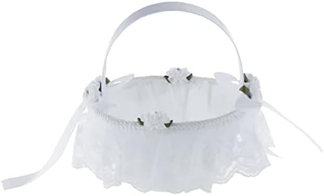 FEIFCWE Double Bowknot Flower Cestas para noivado de casamento Prom Basket Basket Flower Girl Basket