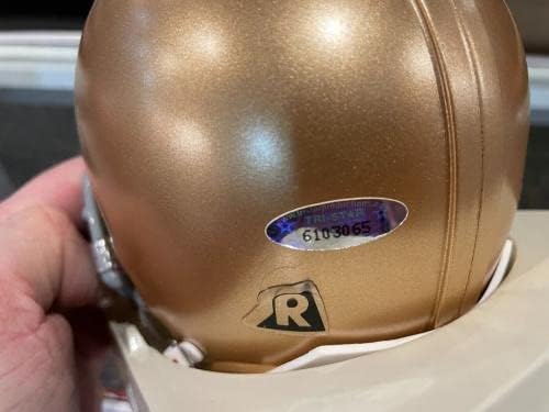 Tim Brown Notre Dame Raiders assinou mini capacete Tri Star Treasur Hidden A - Capacetes NFL autografados