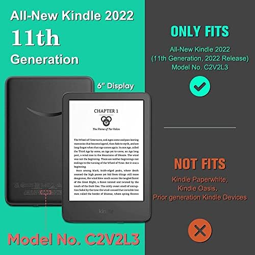Caso Shzrgarts para o Novo Kindle-Case de capa protetora Slim Fit for All-New Kindle 6 e-Reader, abstrato White Rose