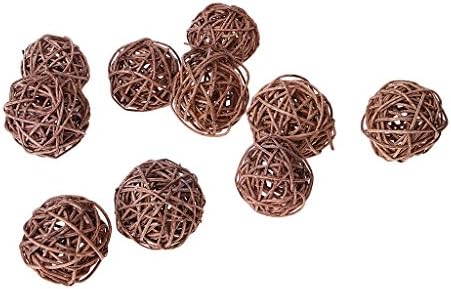 Freci 6pcs Wicker Rattan Balls Wicker Balls Decorativa Esferas Rattan Twig Crafts Decors de capa leve 7 cm - Coffee