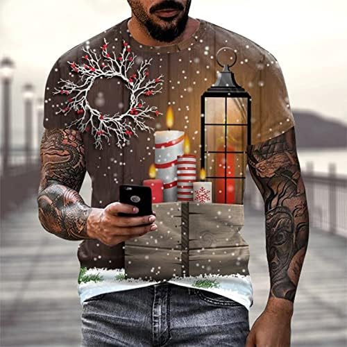 Camisetas masculinas de zddo masculino Papai Noel Papai Noel Snowflake Soldier Soldier Manga curta Tops engraçados Teas de festas de