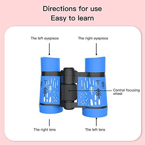 YCFBH Binoculares 4x30 Telescópio Rubrote Crianças Telescópio Colorido Zoom Fixo Anti-Esquadão Campo Portátil Vidros Crianças