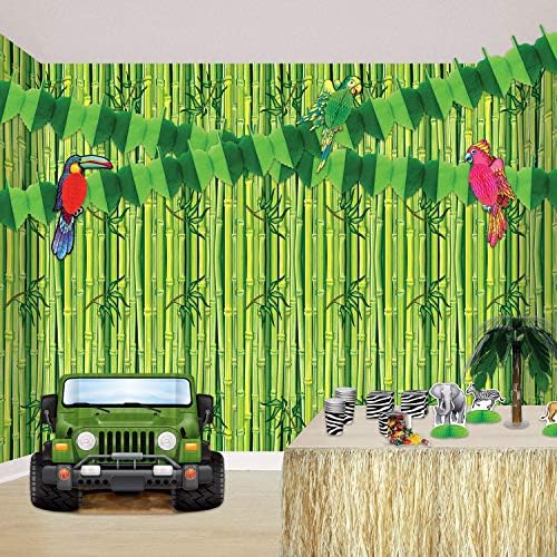 Beistle Jungle Safari Jeep Photo Prop Beddrop para suprimentos de festa de aniversário, multicolorido