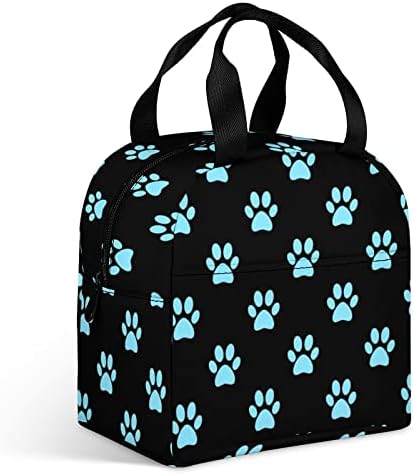 Blue Paws Pattern Lunch Tote Bag reutilizável Caixa de refrigerador isolável Bola portátil à prova de vazamento para viagens de trabalho