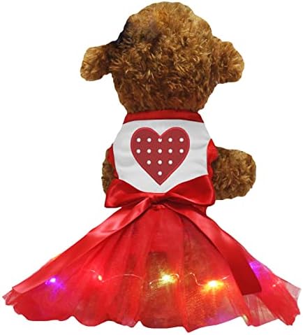Petitebella Red Polka Dots Heart Puppy Dog Dress