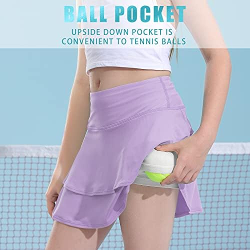 Saia de tênis de meninas merabny com bolsos shorts de alta cintura atlética Skort para escola de golfe