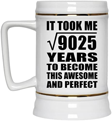 Designsify 95th Birthday levou raiz quadrada de 9025 anos para a incrível caneca de 22 onças de caneca de caneca de