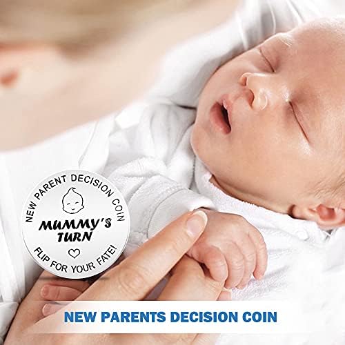 CETBUDDY Decisão de tomada de moeda 2pcs Conjunto, presentes de gravidez para mães iniciantes, presentes de pais novos,