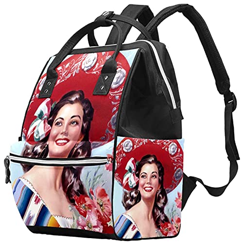 Sacos de bolsas de fraldas de fraldas mexicanas vintage Múmias Mummy Backpack de grande capacidade Bolsa de viagem para o bebê