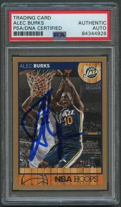 2013-14 NBA Hoops 165 Alec Burks assinado Cartão Auto PSA Slabbed Jazz - Basketball Slabbed Cartis autografados