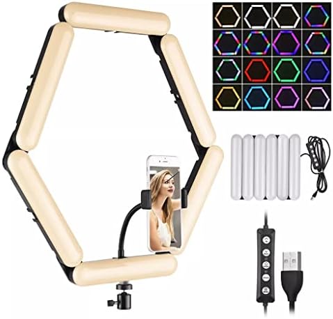 Wetyg Splicing dobrável Splicing 6 painéis LED RGB Video Light 3000K-6500K Luz de enchimento de fotografia diminuído com montagem