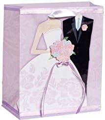 Adorável noiva e noivo Médio Specialty Bag Party, lavanda, papel, 9 x 8 x 4