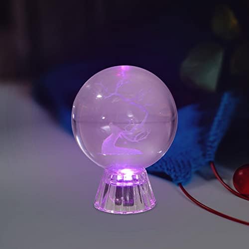 Toyvian Christmas Snow Globe Color Alteração da neve iluminada Globo de cristal Figuras