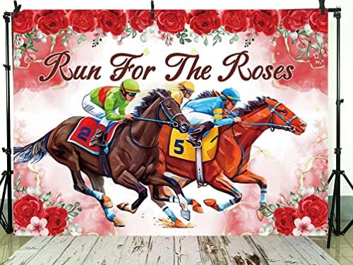 Corra para o cenário de rosas 7x5ft Kentucky derby cavalos de corrida com tema de fotografia com decoração de parede de corrida