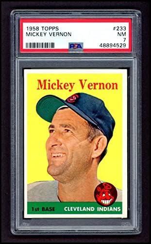 1958 Topps 233 Mickey Vernon Cleveland Indians PSA PSA 7.00 índios