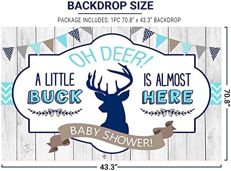 Allenjoy Blue Oh Deer Baby Shower Theme Beddrop para meninos filhos cinza madeira rústica um pouco é quase aqui