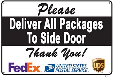 Entregue todos os pacotes na placa da porta lateral-um lembrete agradável para entregadores, um design vívido mais proteção UV para