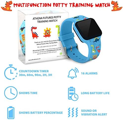 ATHENA FUTURES POTTY TRAINHER TIMER Watch - Projeto de dinossauros e gráfico de treinamento potty para crianças pequenas