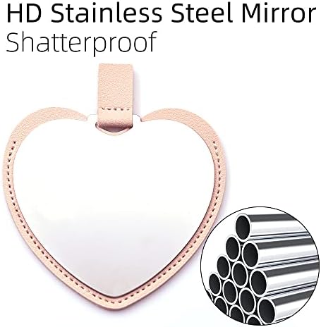 DOLOVEMK Pocket Mirror em forma de coração Presente personalizado Espelho de camping inquebrável espelho de maquiagem