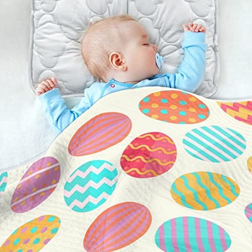 Ovos coloridos da Páscoa Cobertores de bebê para meninos Super macio cobertores de criança quente para meninas cobertor de berço leve