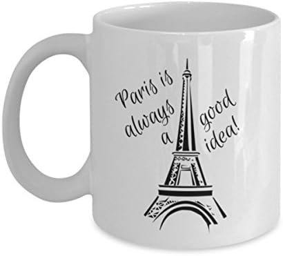 Paris é sempre uma boa ideia Cup - Girls Love Travel - ROVA MUG - Presente para ele/ela - Presentes relacionados - Girls Love Travel - Sacos de caixa de cesto de presente inspirados com temas