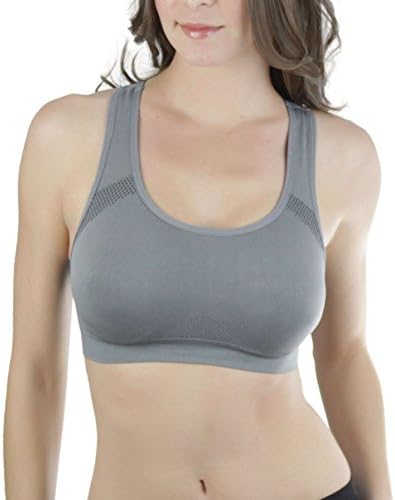 ToBeinstyle pacote feminino de 6 bras de desempenho ativo de dupla camada Racerback