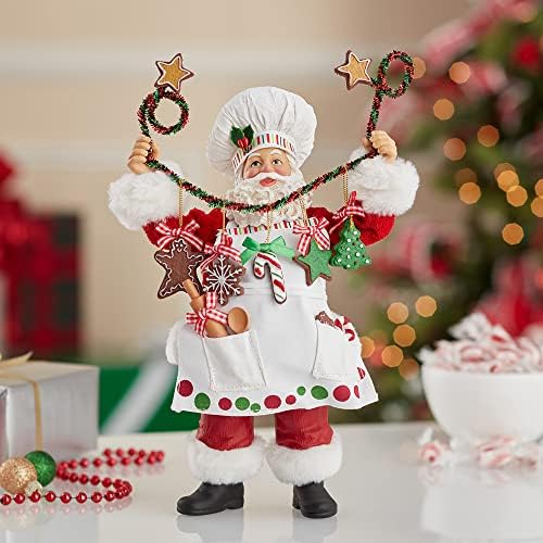 Kurt Adler Fabriche Christmas Chef Santa Figure, 12 polegadas