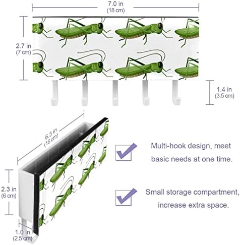 Cartoon Greante Grasshopper Locust Insect Rack Organizador com 5 ganchos Banheiro de parede Banheiro da cozinha rack de prateleira