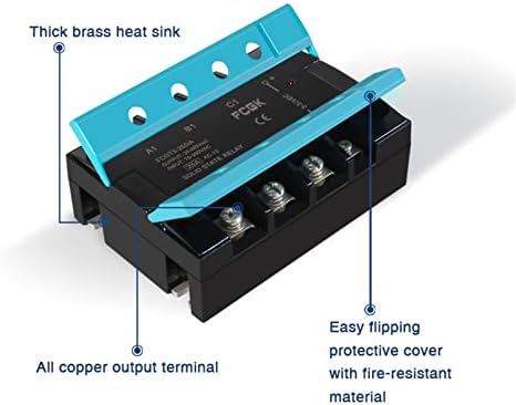 Gick da relé de estado sólido trifásico 25A 40A 100A DC a AC 3 Fase SSR 3-32V DC Controle 24-480V