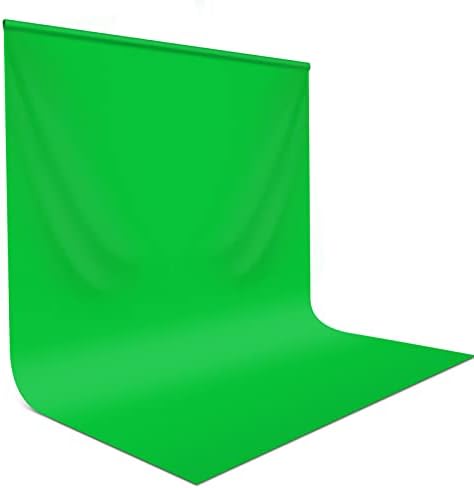 Cenário de tela verde de Hemmotop para fotografia, 10 x 10 pés Chomakey Virtual Greenscreen Folha de fundo para streaming Garming Zoom