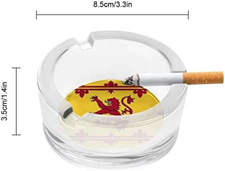 Escócia Scottish Rampante Lion Glass Ashtray para cigarros redondo bandejas de cinzas para escritório em casa e restaurantes