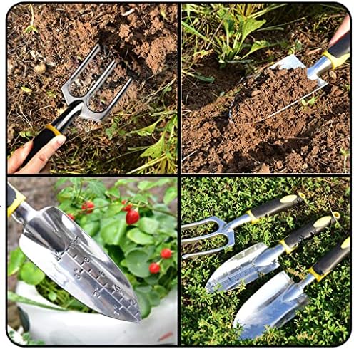 Conjunto de ferramentas de jardinagem Yasez com brasa com espátula, ancinho de mão de cultivador, luvas de jardinagem
