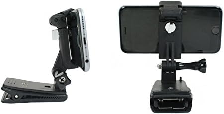Gear LiveStream® - Montagem de clipe de mochila com grampo de bloqueio de telefone. Ótima montagem para smartphone ou câmera esportiva. Use para transmissão ao vivo ou gravação de vídeo.