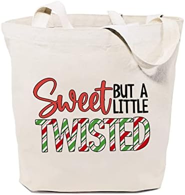 GXVUIS doce, mas uma pequena sacola de lona torcida para mulheres fofas de mercearia reutilizável bolsa de compras